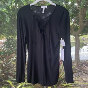 NWT Leith Lace Up Top